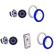 Kicker (2 Pair) 51MSC84 8" LED Premium Marine Speakers & 51KLSR88 - 8.8-Inch ...