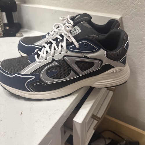 Christian Dior Men's B30 Blue Sneakers Size 10 Made In Italy Pre-Owned No Box