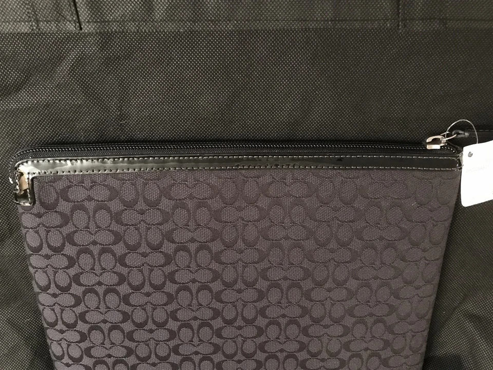 Coach Signature Tablet Sleeve Case Clutch Black Grey Jacquard iPad F61035 NWT - Image 3 of 4
