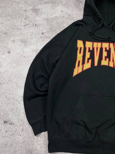 Sudadera con Capucha Informal Vintage Revenge Para Hombre Negra Drake Verano Lavada Logo Grande Talla L - Imagen 3 de 7