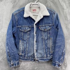 VTG Levis Jacket Mens 44R sherpa lined Jean Denim snap USA Trucker Type 3 Biker