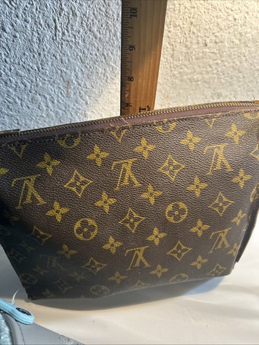 VTG 1960-70’s Louis Vuitton Pochette Toiletry Cosmetics Pouch Monogram Brown - Picture 14 of 24