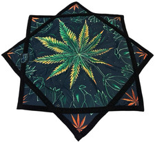Genuine Flowstar Spinning Cloth Leaf Print Green Orange Yellow