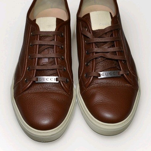 Vtg Gucci Camelot Nappa Moorea Sneakers Men’s 9.5 G Leather Shoes w/ Box & Bag - Picture 4 of 13