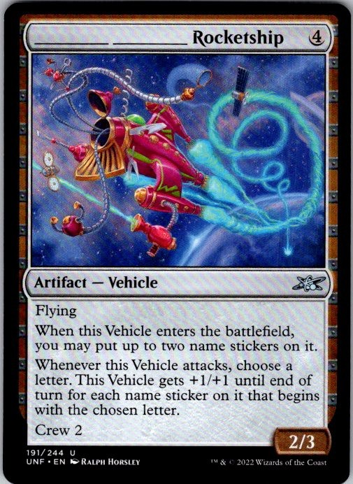 _______ _______ Rocketship 191 Uncommon Unfinity Magic: The Gathering Near Mint
