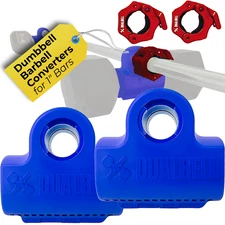 Convert dumbbells to a barbell- Blue Dualbell Pair Bundle +Red weight clamps