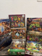 Vintage Disney Thomas Kinkade Puzzle Lot 8, New open Box