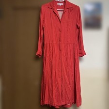 UNIQLO Ines de la Fressange Collaboration Dress S Orange-Red Patterned Rayon Use