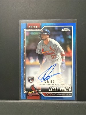 2026 Topps Chrome Cesar Prieto Blue Refractor 122/150 Auto RC