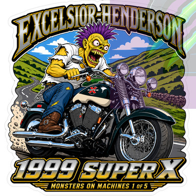 1999 Excelsior-Henderson Super X 9x9cm Durable Die-Cut Vinyl Sticker 1 of 5