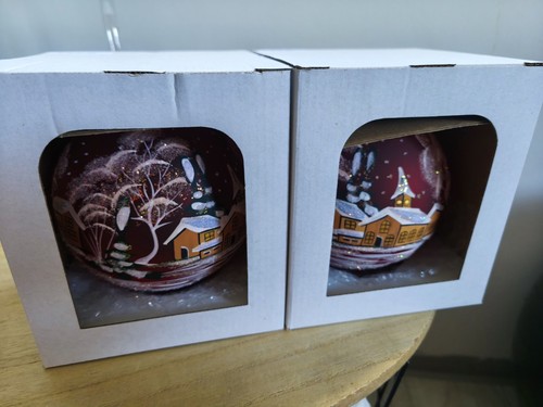Christbaumkugel Thüringen Glaskugel Bemalt Echtglas Weihnachten 2 Stück L - Bild 5 von 5