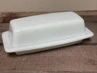 Vintage Pyrex 1980 Promotional Kraft Parkay Butter Dish Winter Frost White Opal