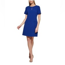 Tommy Hilfiger Keyhole Shift Dress Blue Size 14 NWT