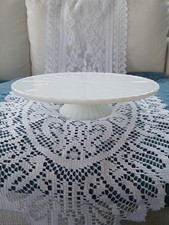 1950's Milk Glass Cake Stand Pedestal 10" Starburst Anchor Hocking