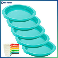 Silikon Kuchenform Set 5-Teilig Rund 15 Cm Antihaft Backform