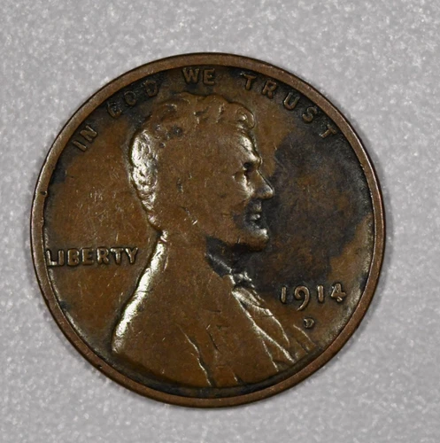 1914-D "Lincoln" Bronze One-Cent Coin, Good