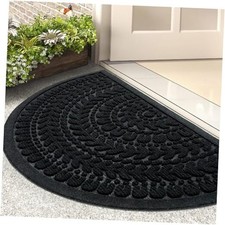 Half Circle Door Mat Front Door Mat Outside Entrance Welcome Mats 17x30 Black