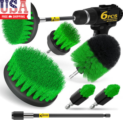 6Pack Drill Brush Power Scrubber Cleaning Brush Extended Long Attachment Set All