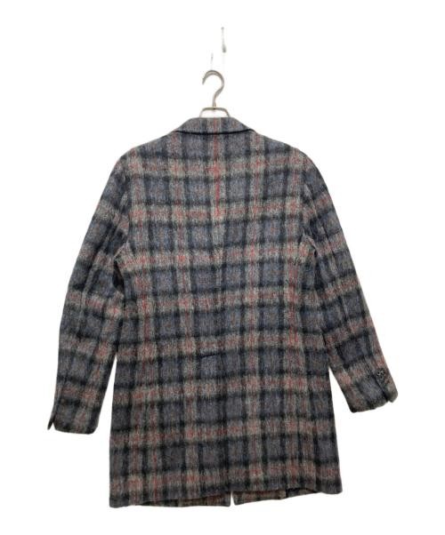 Wool Blend Check Pattern Single Chester Coat Men’… - image 2