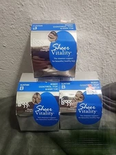 3 X L'eggs Sheer Energy Control Top Pantyhose Nude 90651 Size B Sheer Toe Suntan