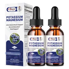 2Pack Potassium Magnesium Drops High Absorption,Improved Sleep,Anxiety Relief