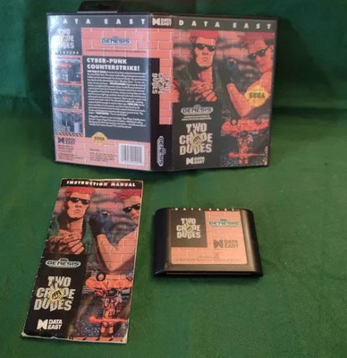 Two Crude Dudes - Sega Genesis Spiel komplett mit Hülle, Handbuch & Repro Art GWO