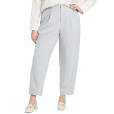 A New Day Women's Gray Stretch Pleated Front Wide Leg Dress Pants Size 12