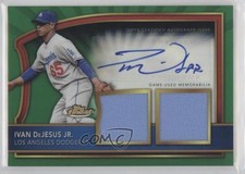2011 Finest Green Refractor Rookie Dual Relics Ivan De Jesus Jr DeJesus Auto no9