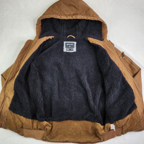Chaqueta Quicksilver Para Hombre Con Capucha Forrada Sherpa Marrón Cremallera Completa Talla Mediana - Imagen 3 de 9