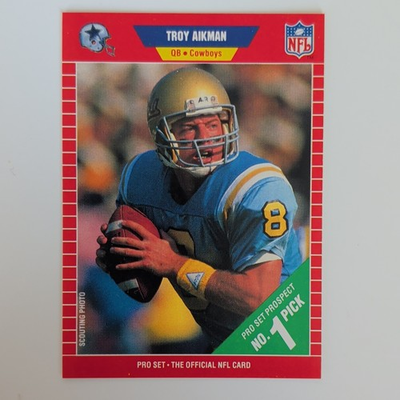 #ad 1989 Pro Set Troy Aikman RC #490 Dallas Cowboys Football Card $2.00