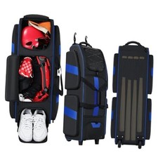 Rolling Baseball Bag with Wheels, Large Catchers Gear Bag for 4 Bats and