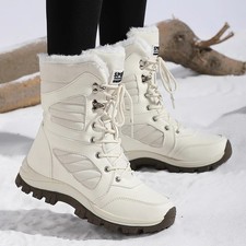 2026 Women's Waterproof Snow Boots Winter Warm Fleece Lined Hiking Ankle Boots