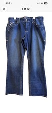 Ariat Jeans Women's 34R Blue FR Flame Resistant Mid Rise Boot Western Work Wear