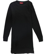 n:philanthropy Womens Distressed Sweater Dress, black, XL