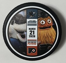 San Jose Sharks vs. Philadelphia Flyers SHARKIE and GRITTY Mascots Match Up Puck