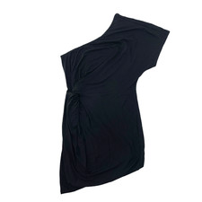ASOS Design One Shoulder Black Mini Dress Side Twist Knot US 4 EU 36