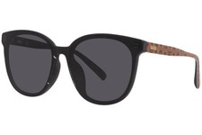 MCM MCM719SLB 005 Sunglasses Women's Black/Cognac Visetos/Grey Round Shape 66mm