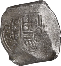 MEXICO, Mexico City, cob 8 reales, Philip IV, assayer P, partial date 165(?) NGC