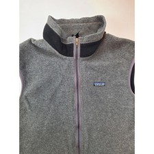 Patagonia Mens XL Fleece Vest Made in USA Gray Green Black Full Zip Outdoor