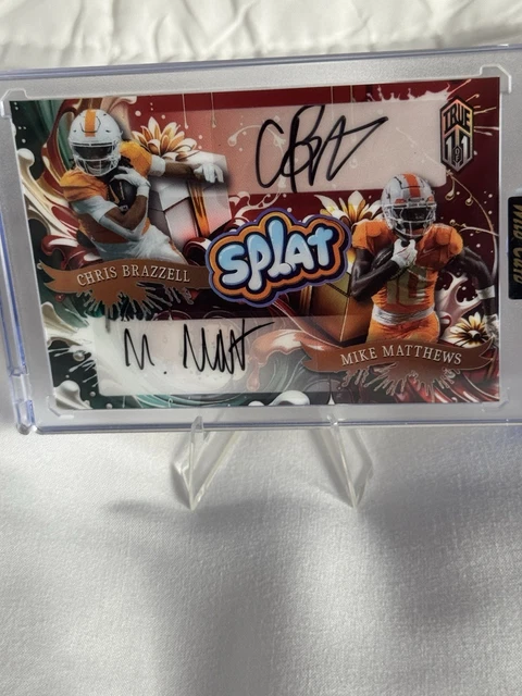 Wild Card Splat True 1 von 1 Dual Auto Chris Brazzell Mike Matthews Tennessee