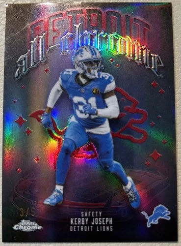 2025 Topps Chrome Kerby Joseph Detroit All-Chrome Red Refractor 3/5 #ACT-23 Lion