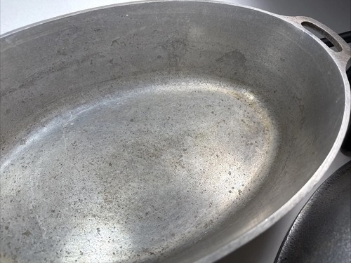 Vintage gehämmert Club Aluminium Hammercraft Kochgeschirr oval Bräter Dutch Oven 18,5 Zoll - Bild 5 von 15