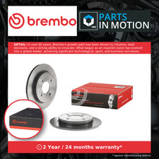 2x Brake Discs Pair Solid fits FORD FIESTA Mk6 TDCi 1.6D Rear 08 to 15 253mm Set