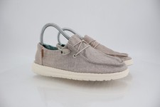 Hey Dude Wendy Size 7 Women  s Slip On Shoes Comfy Stretch Chambray Beige
