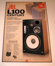 JBL L100 Legendary Studio/Home Speaker Poster 19" x 13" Audiophile '70-Now