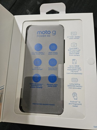 Motorola Moto G Power 5G 2024, 128GB, Midnight Blue - At&t Prepaid Smartphone - Picture 3 of 4
