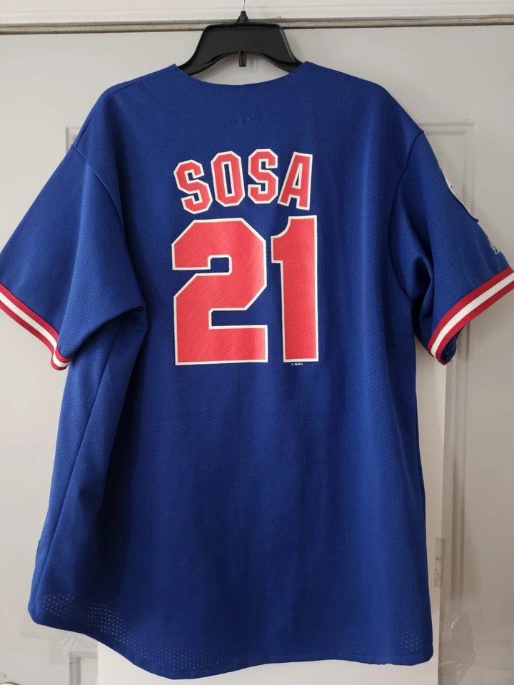 Vintage Sammy Sosa Majestic W/ Harry Carey Tribute Patch Size XL - Image 2 of 4