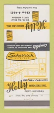 Matchbook Cover - Holly Wholesale Scheirich Kitchens Flint MI 30 Strike