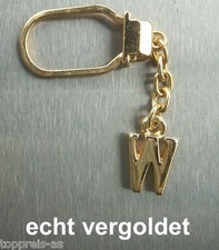 Porte-Clés Élégant Lettre W Véritablement Doré Cadeau De Noël