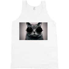 Hipster Cat with Sunglasses Bella + Canvas Tank Top Shirt *ALL SIZES & NEW*